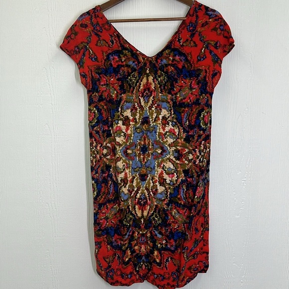 Anthropologie - Maeve Prins V Neck Short Sleeve Lightweight Colorful Dress Small - Picture 8 of 12
